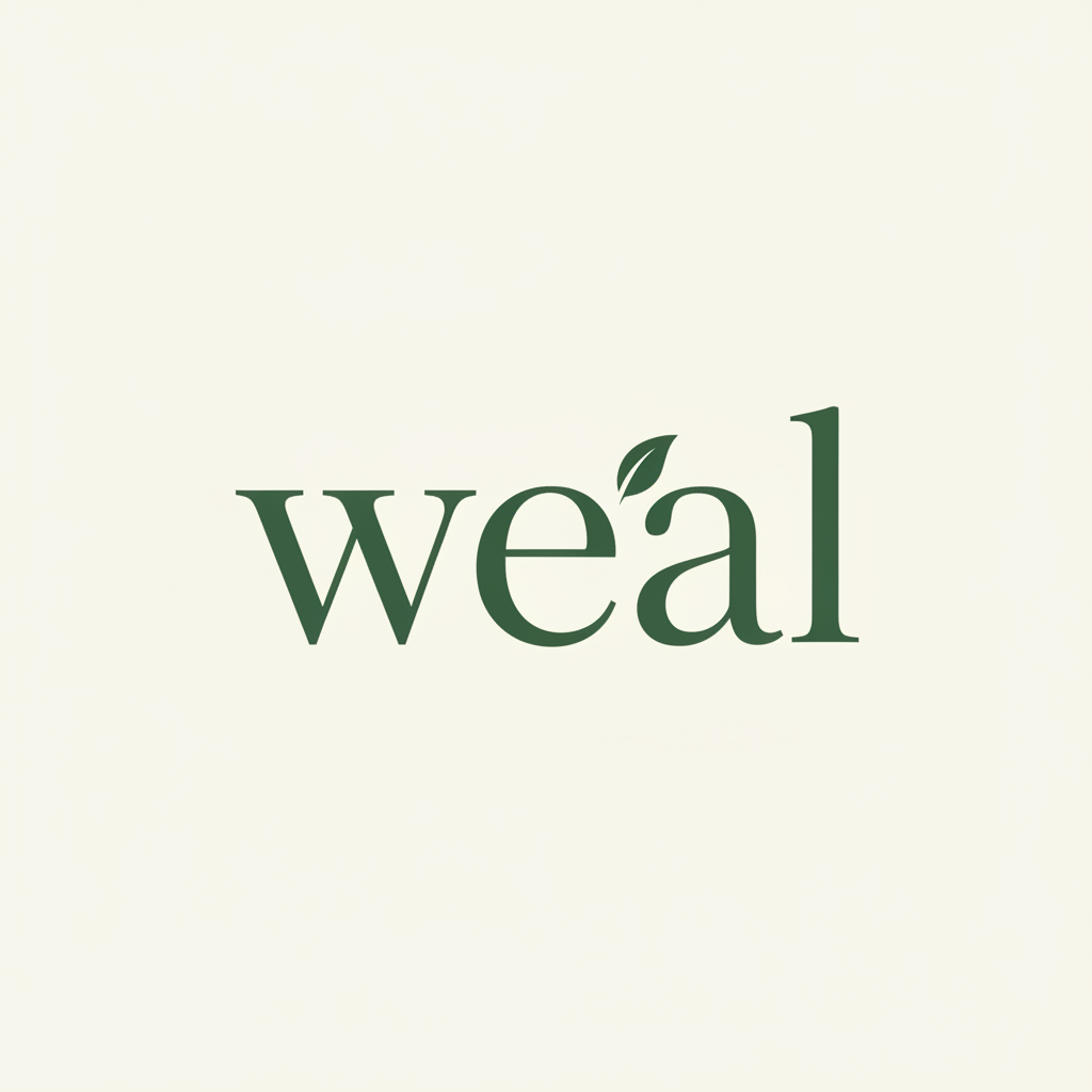 Serif + leaf accent